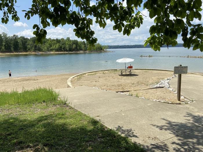 Swimming beach on Monroe Lake at Hardin Ridge